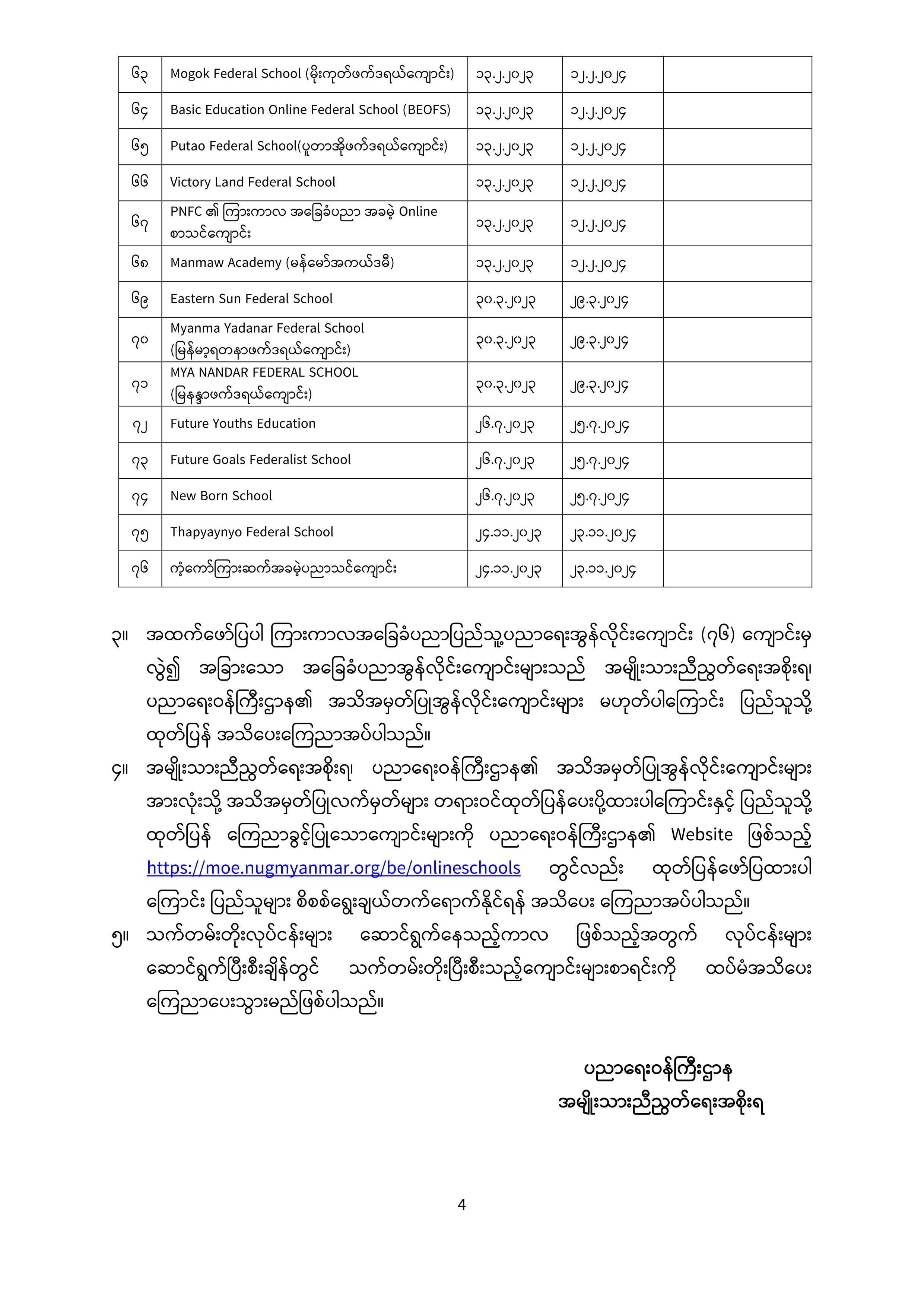 ပညာရေးဝန်ကြီးဌာန https://moe.sjmyanmar.com/announcements/05-24/