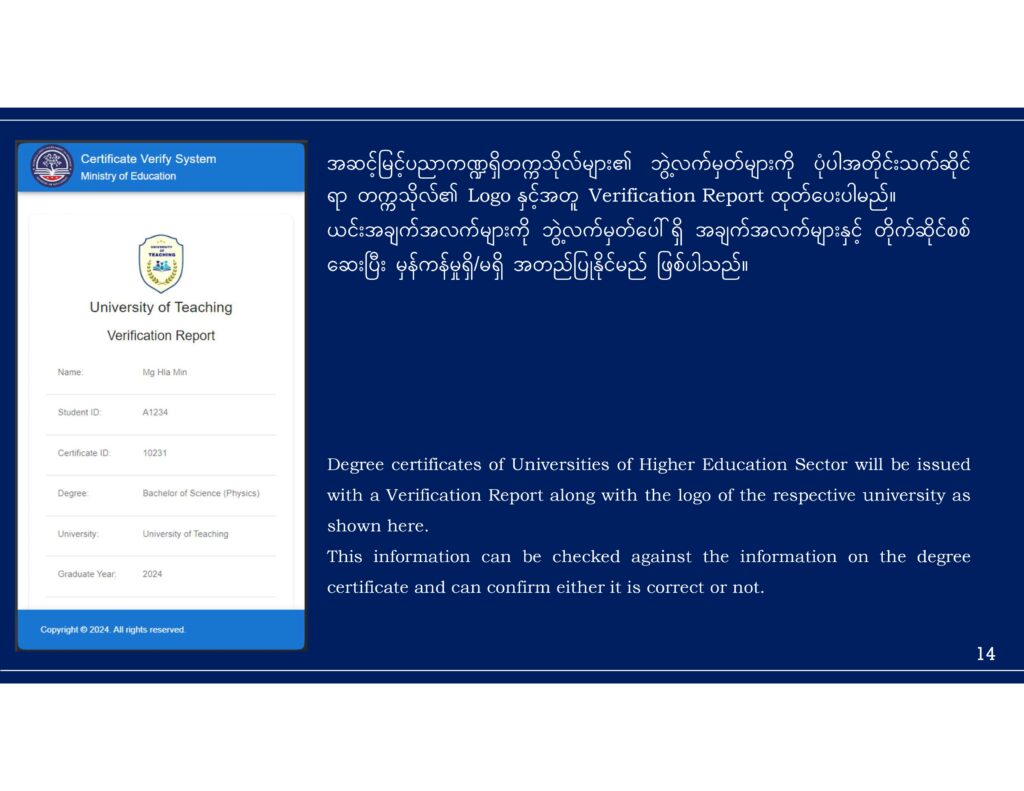ပညာရေးဝန်ကြီးဌာန https://moe.sjmyanmar.com/message-to-people/certificate-verify-system/