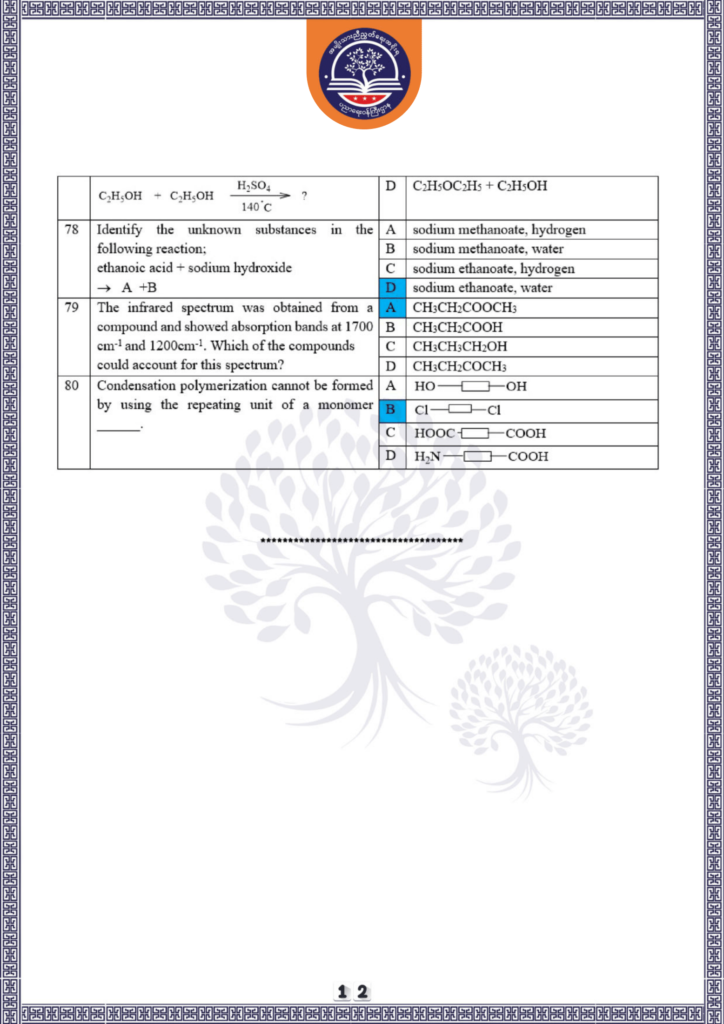 ပညာရေးဝန်ကြီးဌာန https://moe.sjmyanmar.com/be/sample-questions/2025/chemistry/