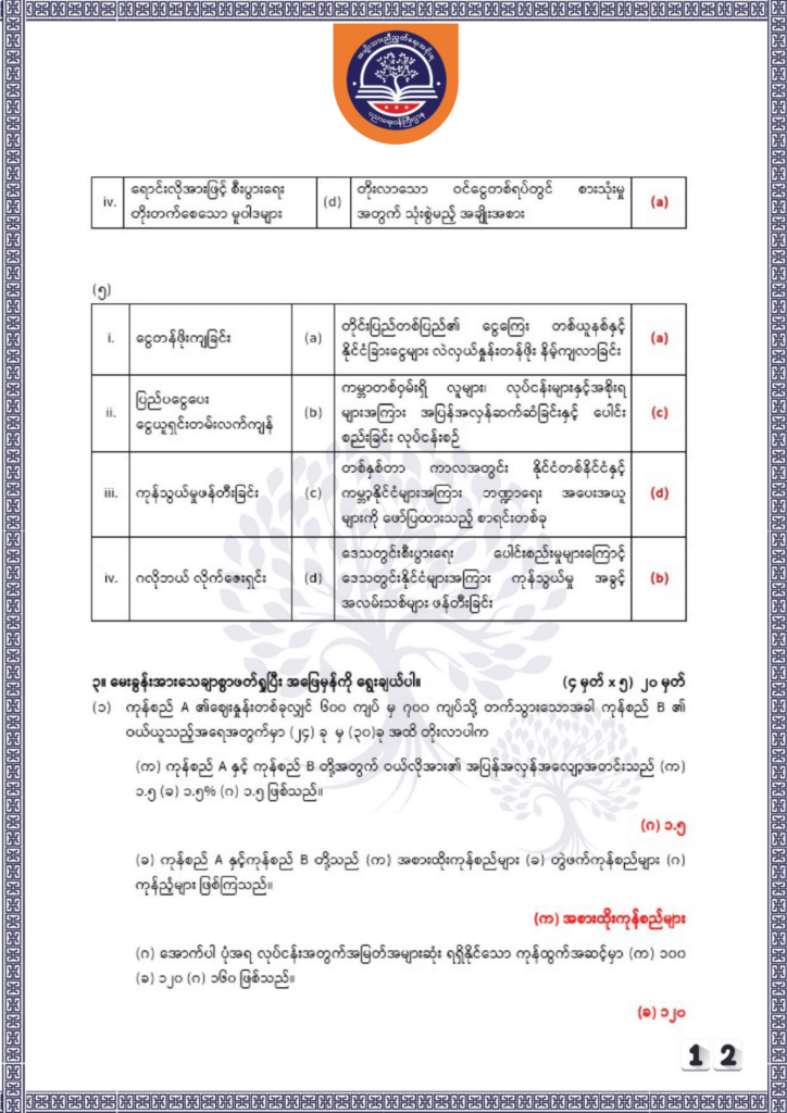 ပညာရေးဝန်ကြီးဌာန https://moe.sjmyanmar.com/be/sample-questions/2025/economy/