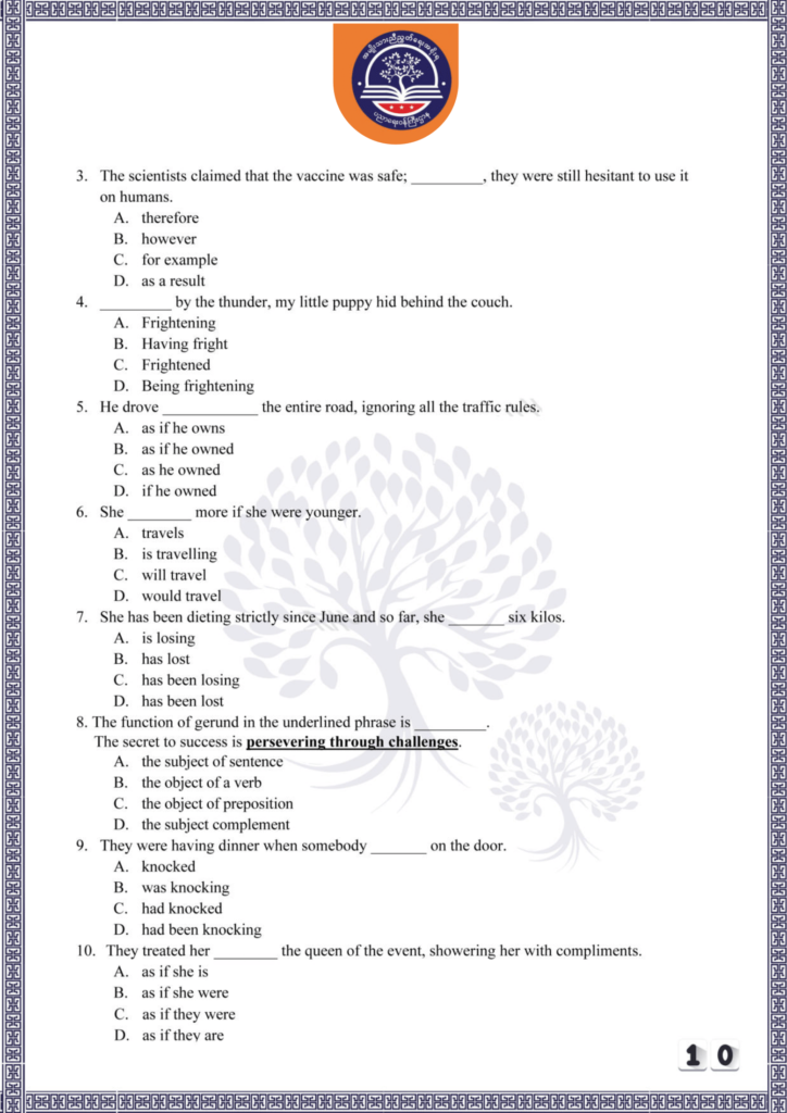 ပညာရေးဝန်ကြီးဌာန https://moe.sjmyanmar.com/be/sample-questions/2025/english/