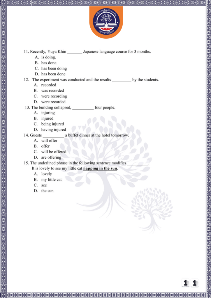 ပညာရေးဝန်ကြီးဌာန https://moe.sjmyanmar.com/be/sample-questions/2025/english/