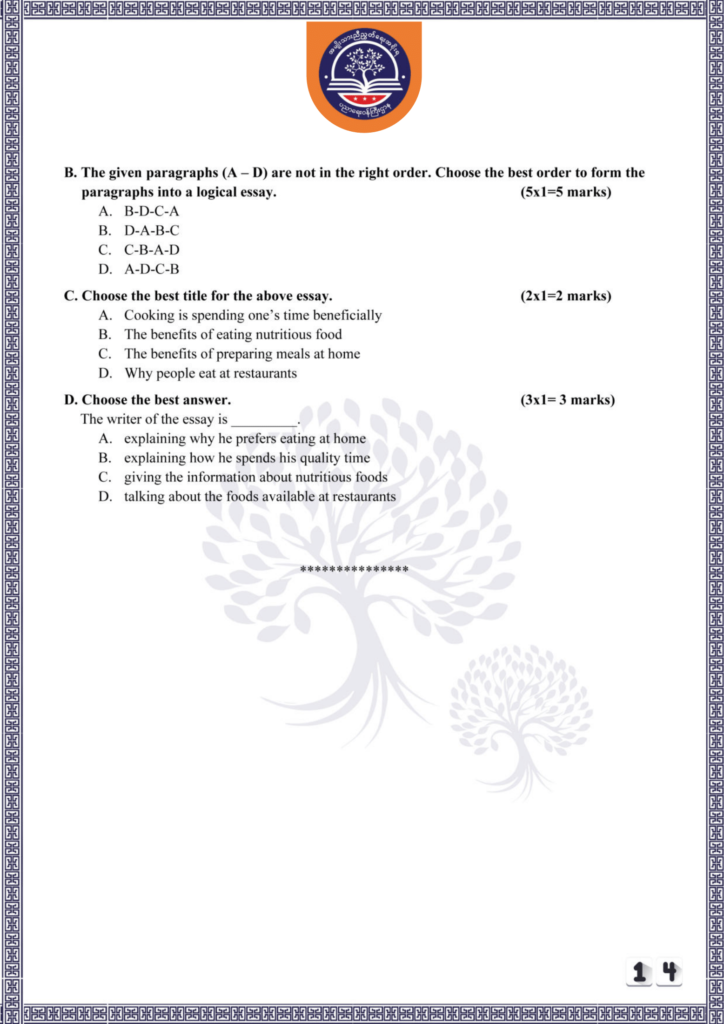 ပညာရေးဝန်ကြီးဌာန https://moe.sjmyanmar.com/be/sample-questions/2025/english/