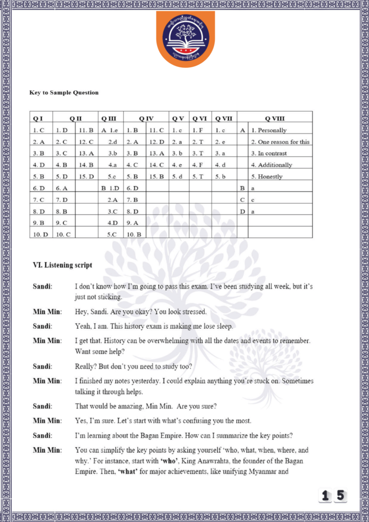 ပညာရေးဝန်ကြီးဌာန https://moe.sjmyanmar.com/be/sample-questions/2025/english/