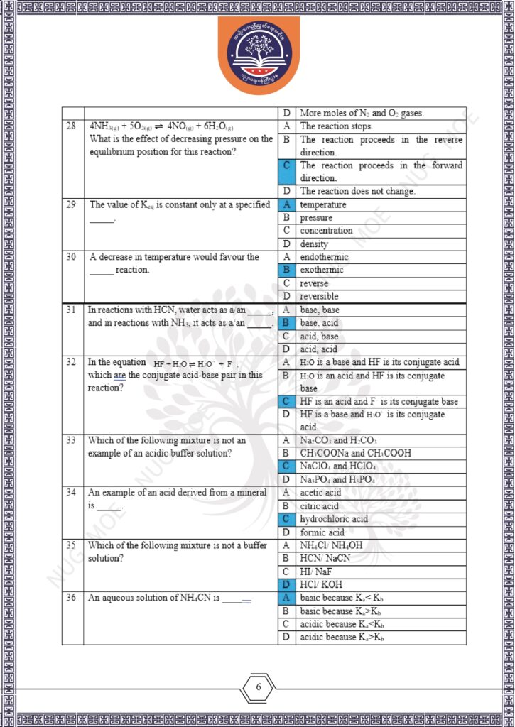 ပညာရေးဝန်ကြီးဌာန https://moe.sjmyanmar.com/msg-to-people/beca-sample-question-chemistry-2026/