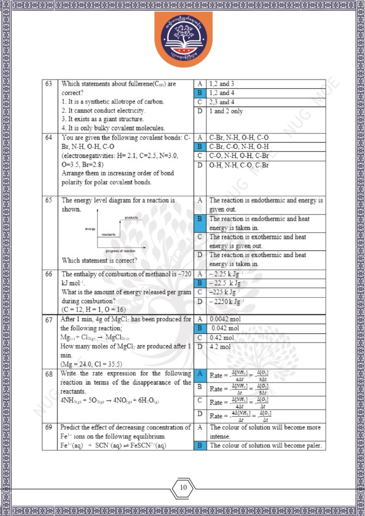 ပညာရေးဝန်ကြီးဌာန https://moe.sjmyanmar.com/msg-to-people/beca-sample-question-chemistry-2026/