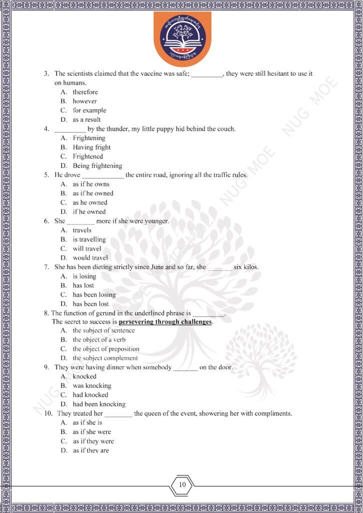ပညာရေးဝန်ကြီးဌာန https://moe.sjmyanmar.com/msg-to-people/beca-english-sample-2026/
